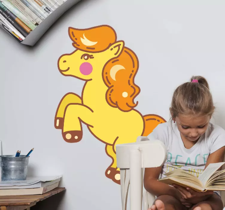 Sticker kat en hond speelse pony karakter - TenStickers