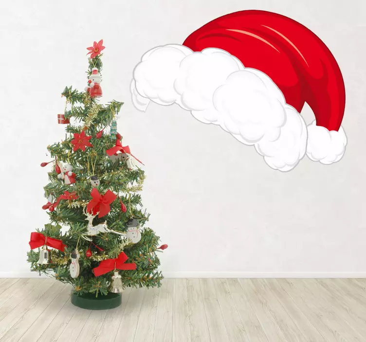Sticker kerst kerstmuts - TenStickers