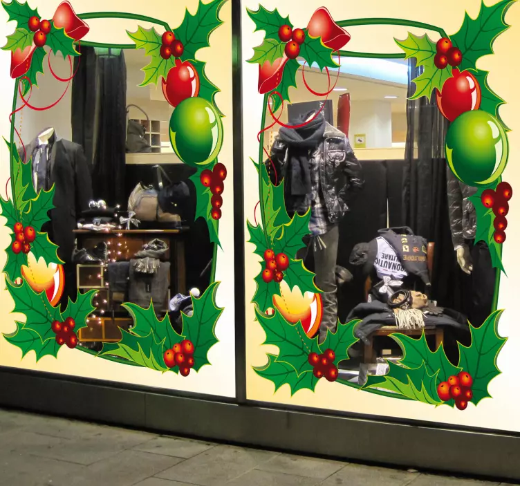 Sticker kerst krans rond - TenStickers