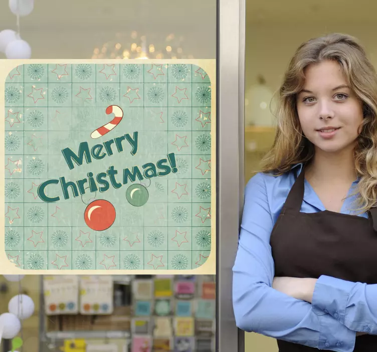 Sticker kerst merry christmas - TenStickers