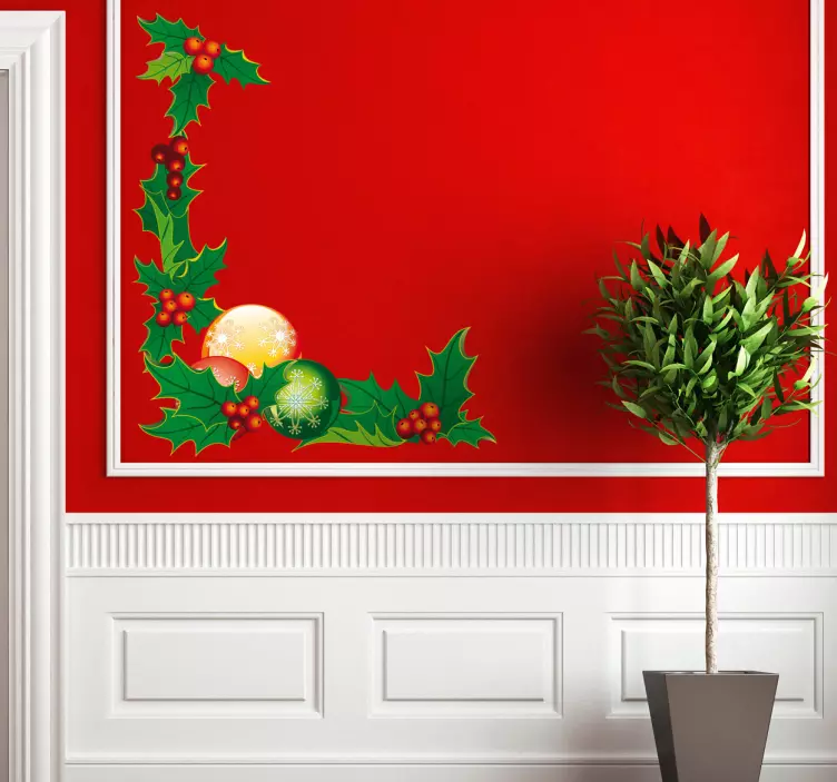 Sticker kerstmis hulst bessen - TenStickers