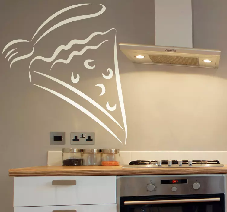 Sticker keuke taart en vork - TenStickers