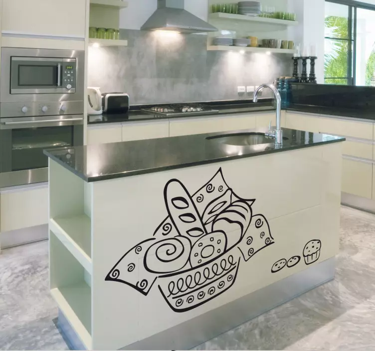 Sticker keuken broodmand broodjes - TenStickers
