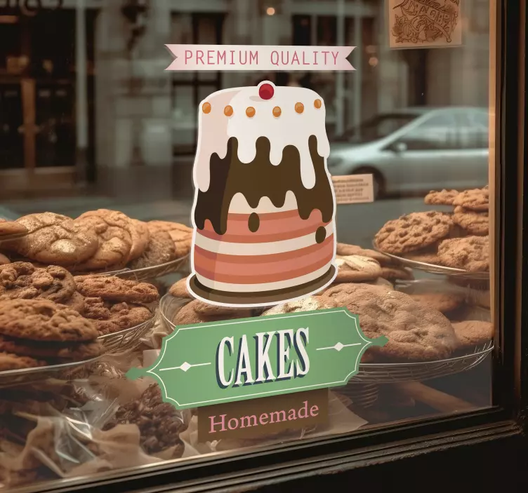 Sticker keuken cakes homemade - TenStickers