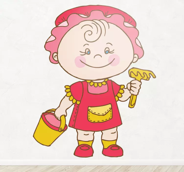 sticker kind meisje speelt - TenStickers