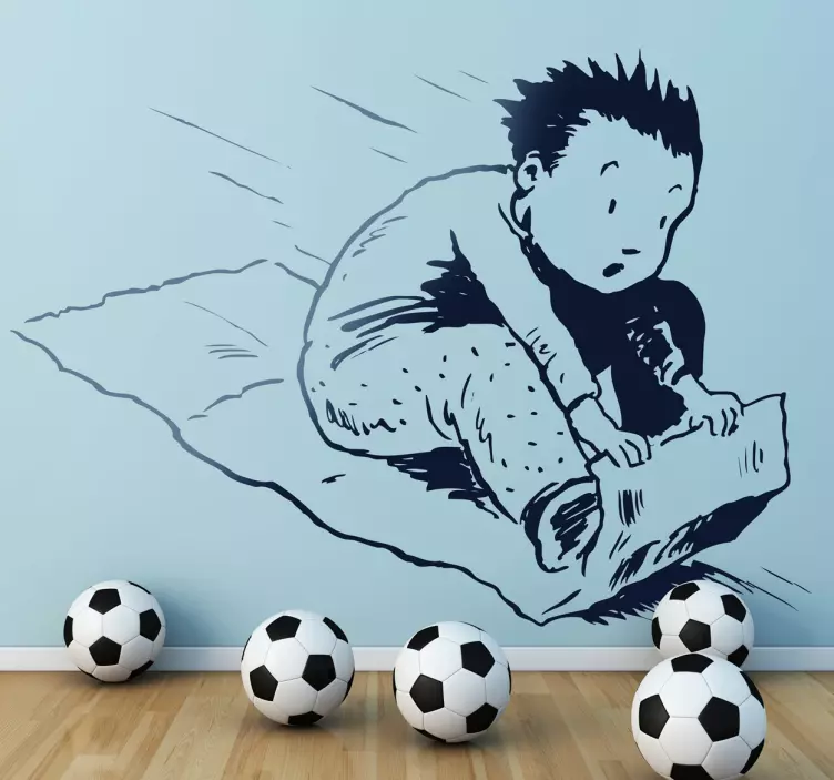 Sticker kind met karton slee - TenStickers