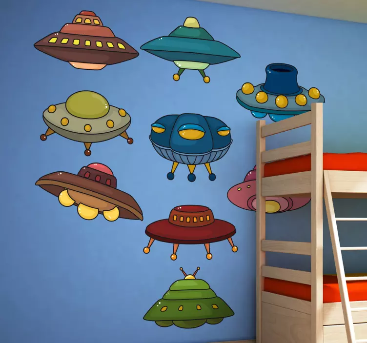 Sticker kind ufo´s kleuren - TenStickers