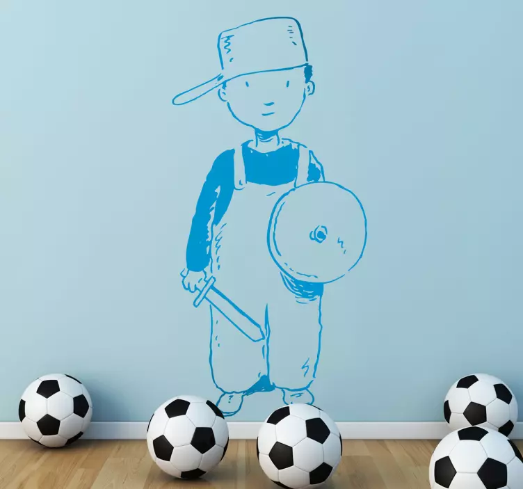 Sticker kind verkleed in kostuum ridder - TenStickers