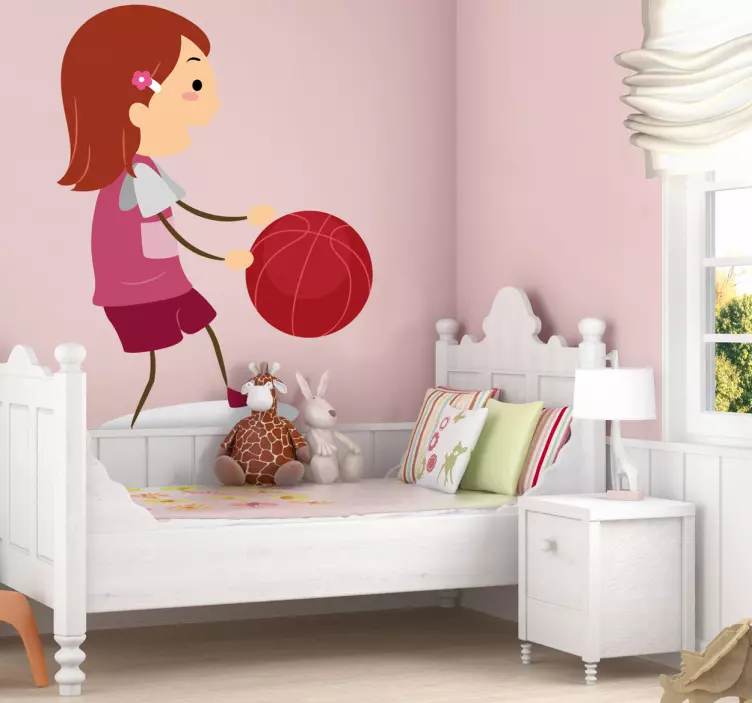 Sticker kinderen basketbal meisje - TenStickers