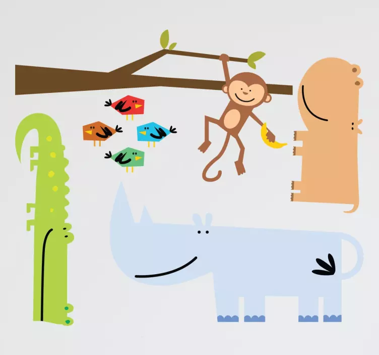 Sticker Kinderen Dieren - TenStickers