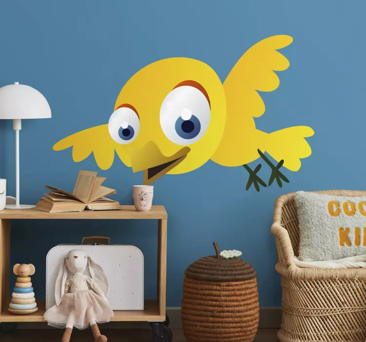 Vogel muursticker kinderen gele - TenStickers