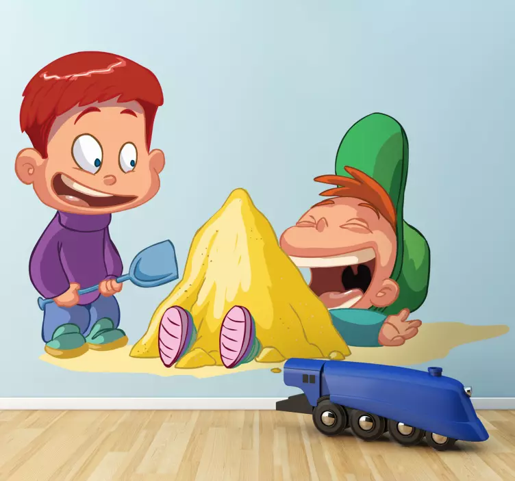 Sticker kinderen jongens zandkasteel - TenStickers