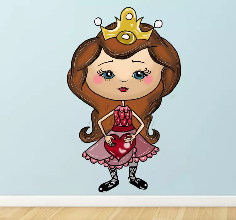 Sticker kinderen princes hartje - TenStickers