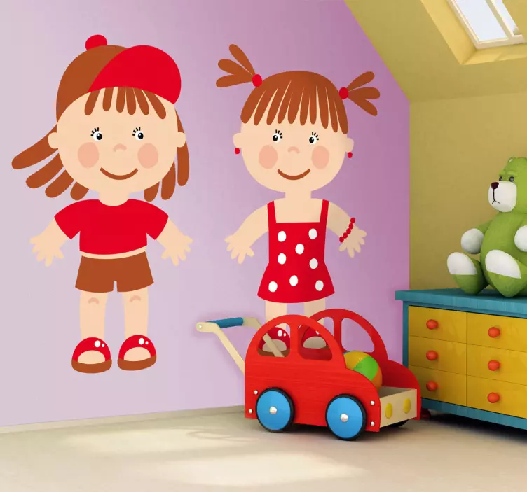 Sticker kinderen rood - TenStickers