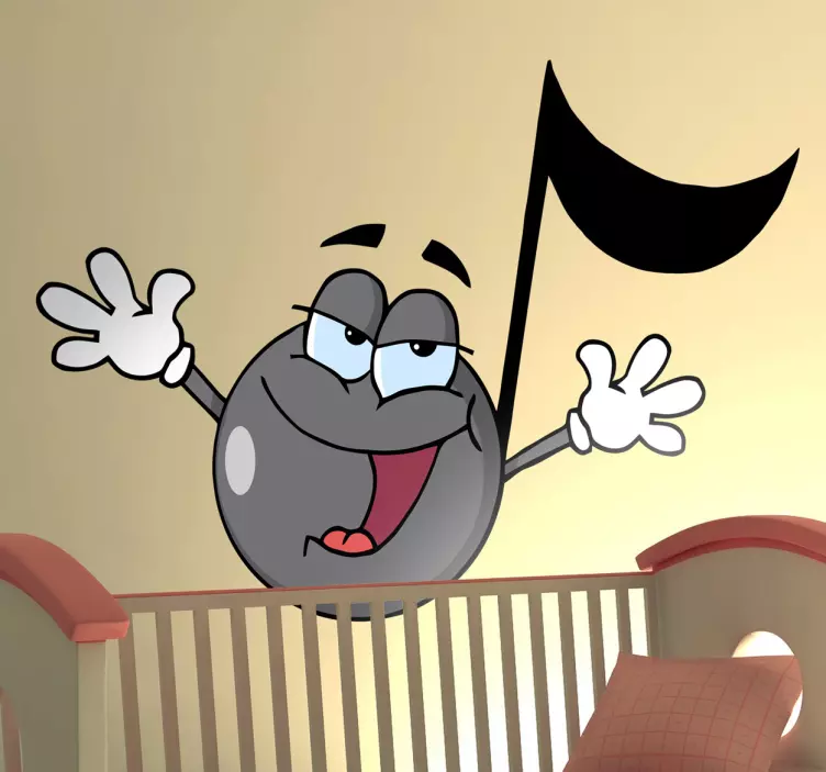 Sticker kinderen vrolijke muzieknoot - TenStickers