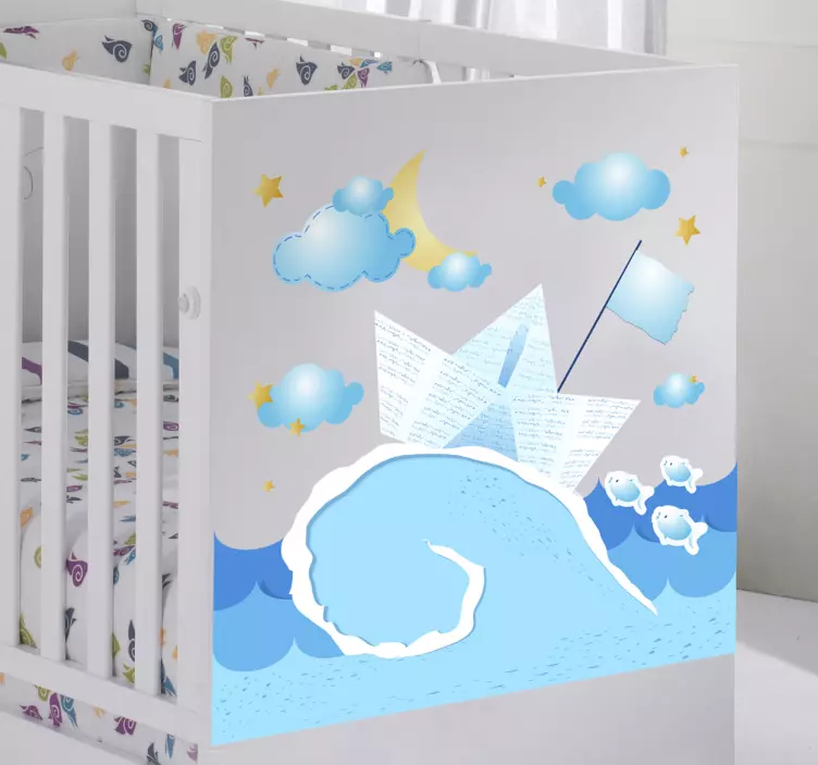 Sticker kinderkamer boot op zee - TenStickers