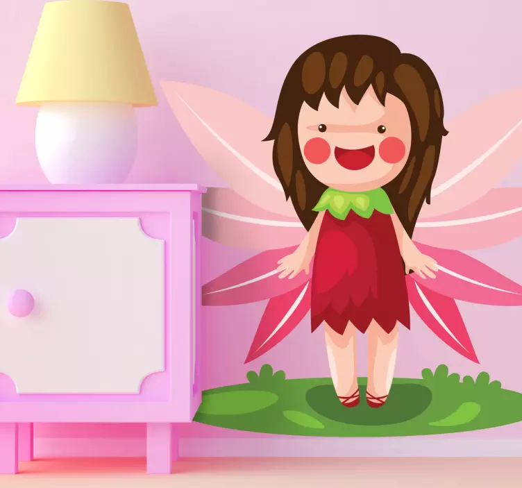 Sticker kinderkamer fee roze - TenStickers