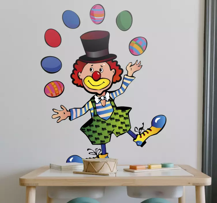 Sticker kinderkamer jongeleren clown circus - TenStickers