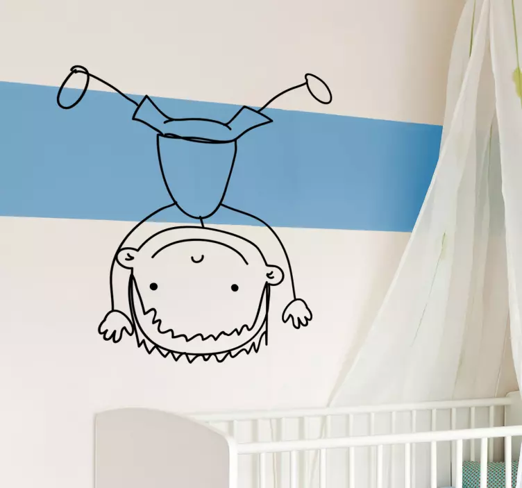 Sticker kinderkamer jongen handstand - TenStickers