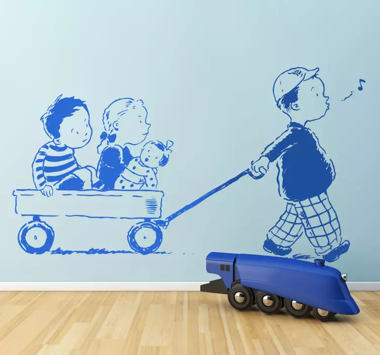 Sticker kinderkamer kinderen spelen - TenStickers