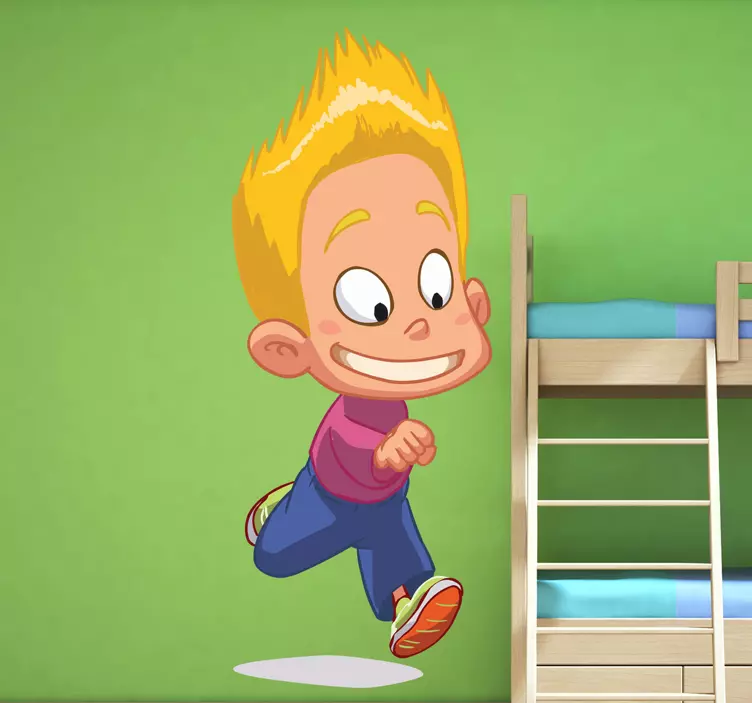 Sticker kinderkamer lopende jongen - TenStickers