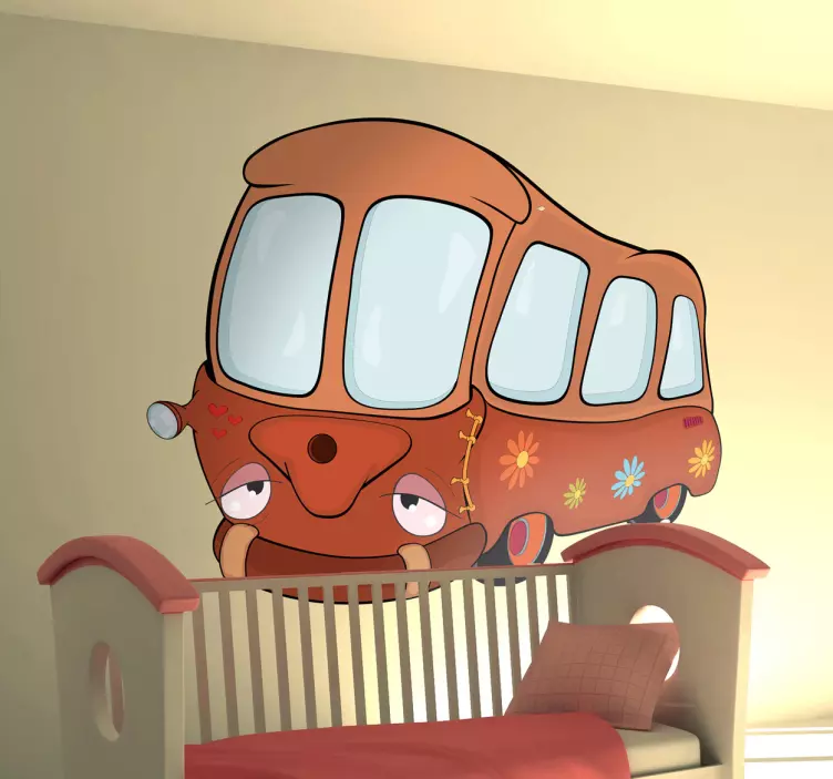 sticker kinderkamer schoolbus - TenStickers