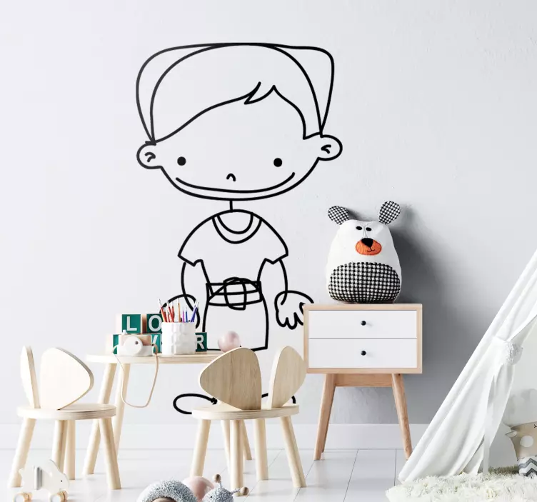 Sticker kinderkamer tekening jongen - TenStickers