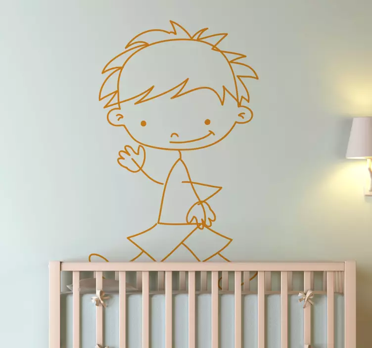 Sticker kinderkamer wandelende jongen - TenStickers
