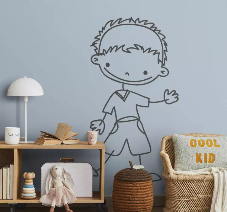 Sticker kinderkamer wuivende jongen - TenStickers