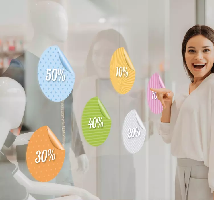 Sticker kortingen uitverkoop of aanbieding - TenStickers