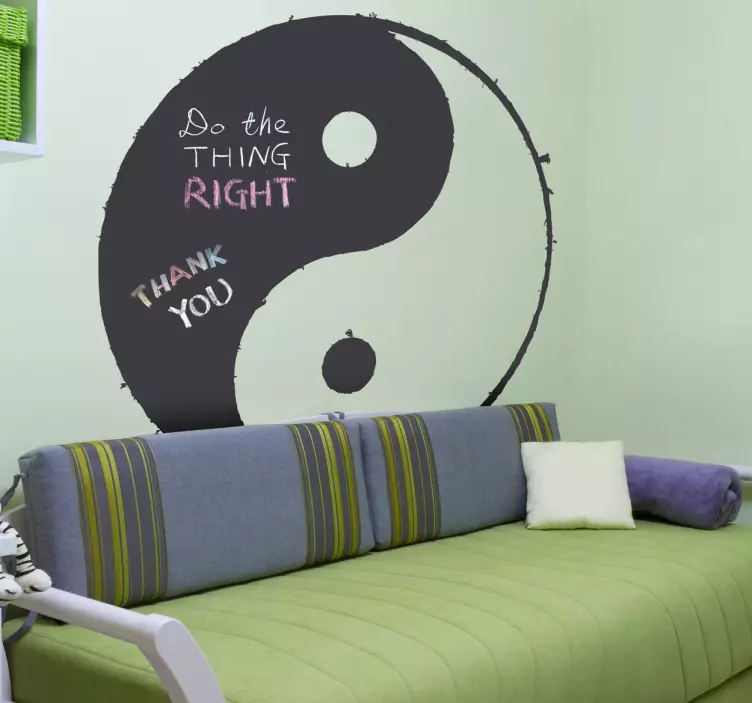 Sticker krijtbord Yin en Yang - TenStickers