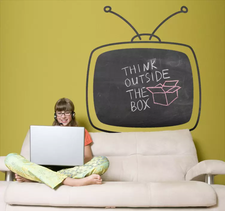 Sticker krijtsticker televisie - TenStickers