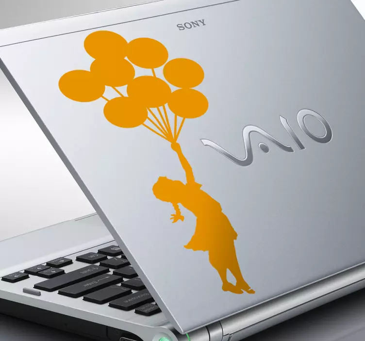 Sticker Laptop Banksy Meisje met balonnen - TenStickers