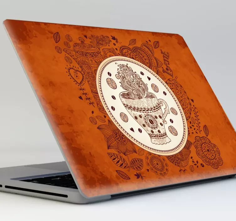 Sticker laptop koffie - TenStickers
