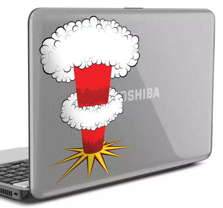 Sticker laptop nucleaire explosie - TenStickers