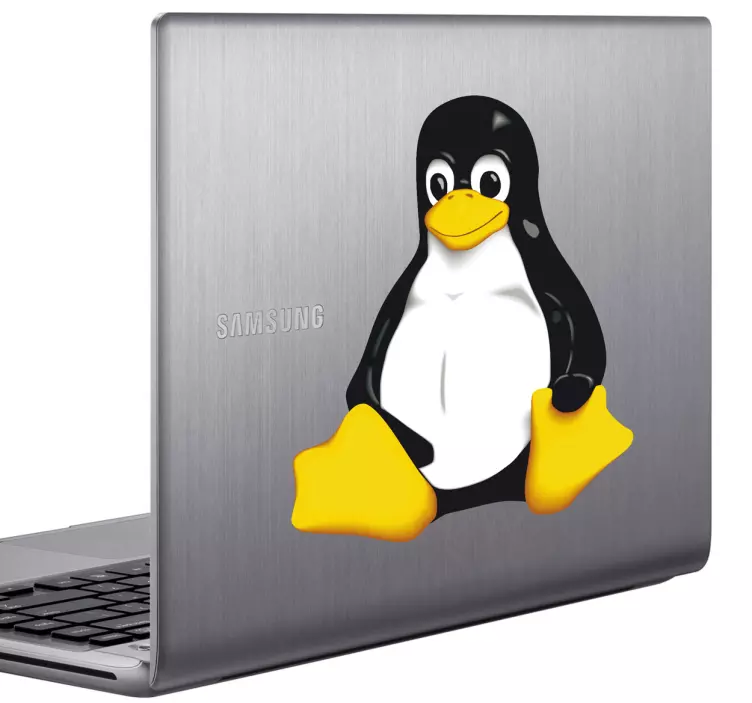 Sticker laptop pinguïn logo linux - TenStickers