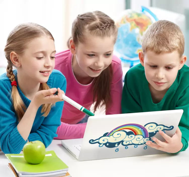 Sticker Laptop Regenboog - TenStickers