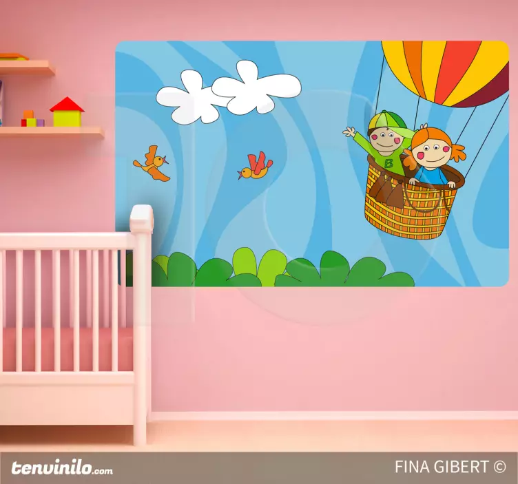 Sticker luchtballon kinderkamer - TenStickers