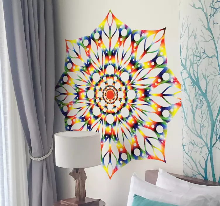 Sticker mandala tie dye kleuren - TenStickers