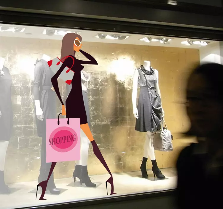 Sticker mode fashion shoppen vrouw - TenStickers