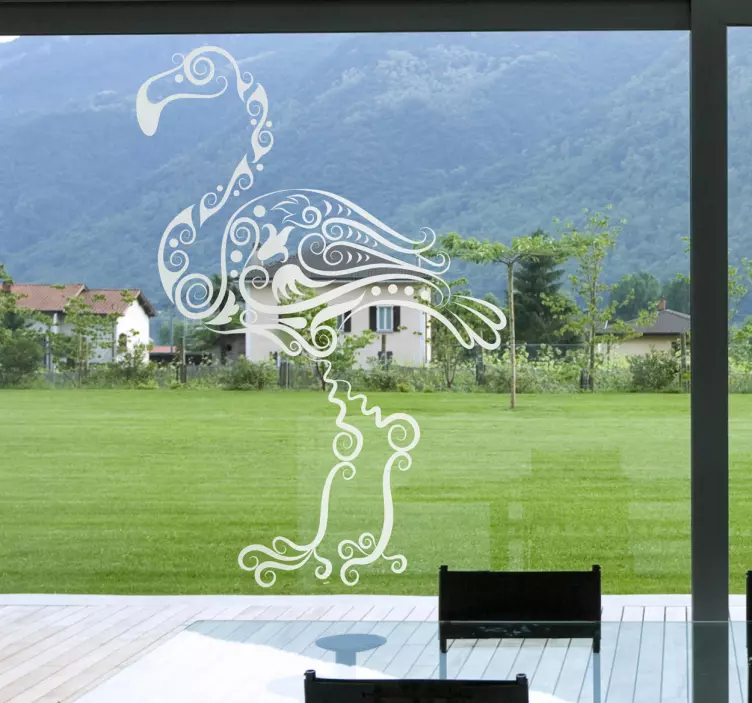 Sticker modern abstract flamingo - TenStickers