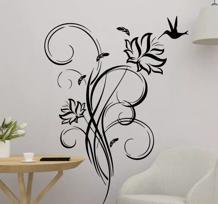 Sticker modern abstract vogel plant - TenStickers