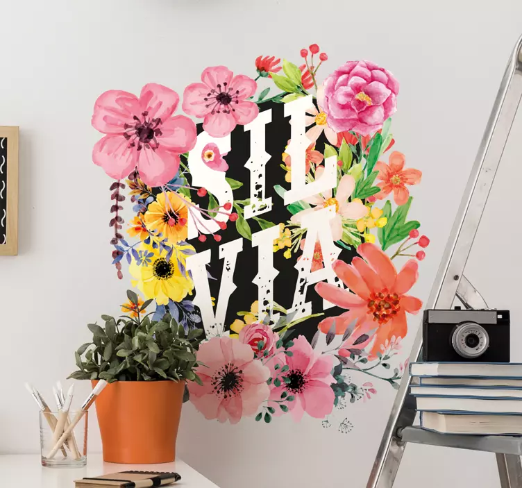 Sticker naam bloemen - TenStickers