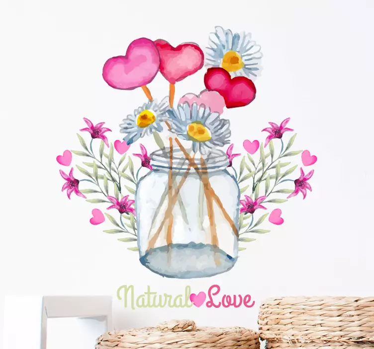Bloemen muursticker natural love - TenStickers