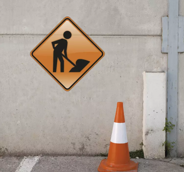 Sticker opgelet werk in uitvoering - TenStickers