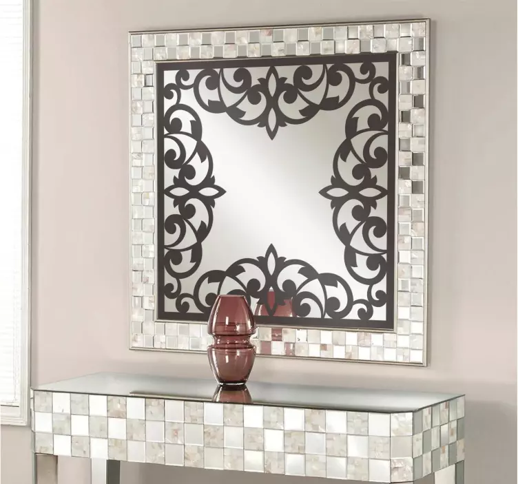 Sticker ouderwets bloemen frame - TenStickers