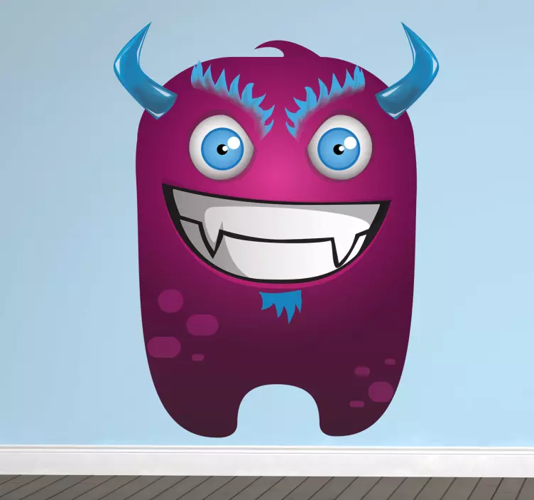 Sticker paars monster - TenStickers