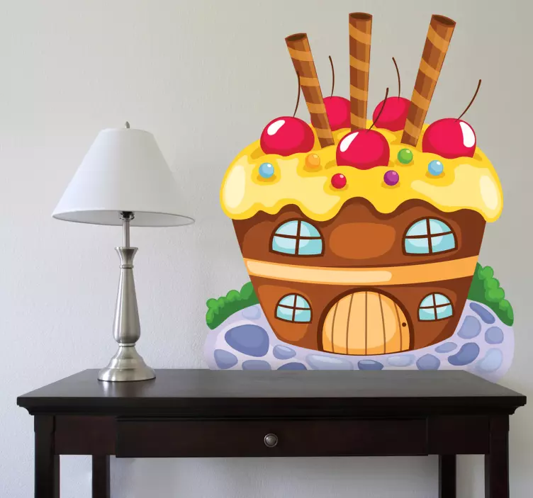 Sticker peperkoekhuisje snoepjes kinderen - TenStickers