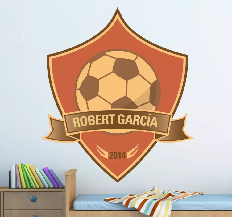 Sticker personaliseer voetbal eigen naam - TenStickers