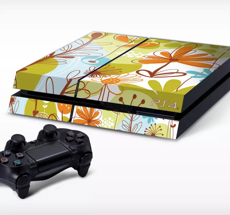 Sticker Playstation 4 bloemen natuur - TenStickers